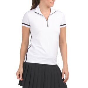 INPHORM White/black Upf 50 Zone Short Sleeve Quarter Zip Top
